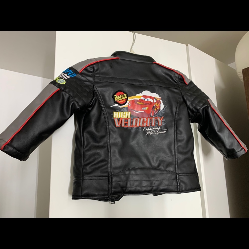 Boys Lightning McQueen leather jacket